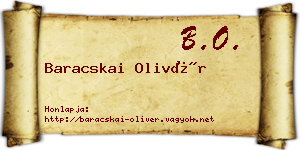 Baracskai Olivér névjegykártya